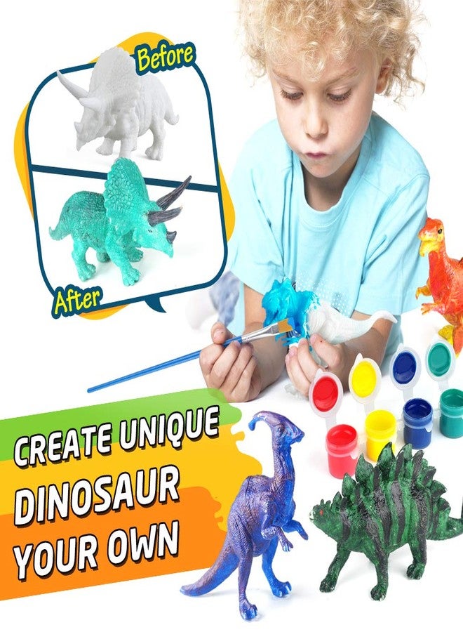 BAODLON Kids Arts Crafts Set Dinosaur Toy Painting Kit - 10 Dinosaur Figurines, Decorate Your Dinosaurs, Create a Dino World Painting Toys Gifts for 5, 6, 7, 8 Year Old Boys Kids Girls Toddlers - Image 3